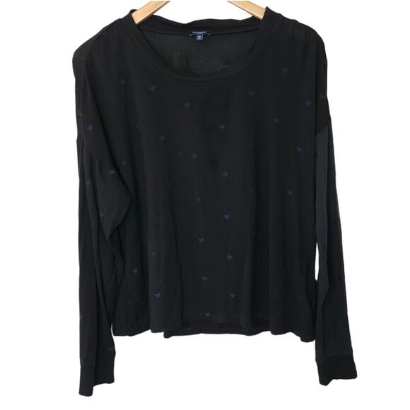 Splendid Embroidered hearts modal long sleeve top Medium - Picture 3 of 12